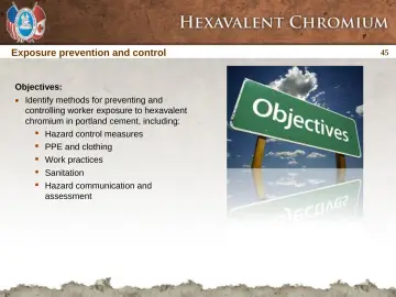 Slide 45: Exposure prevention and control