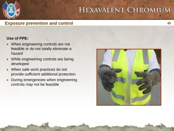 Slide 49: Exposure prevention and control