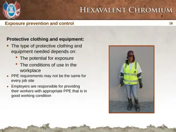 Slide 50: Exposure prevention and control