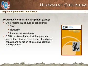 Slide 53: Exposure prevention and control