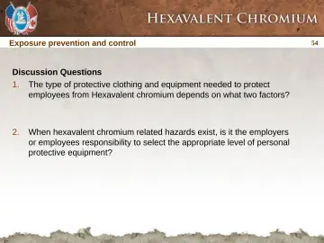 Slide 54: Exposure prevention and control