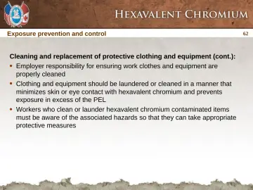 Slide 62: Exposure prevention and control