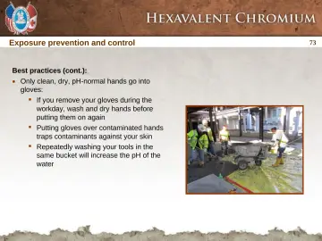 Slide 73: Exposure prevention and control
