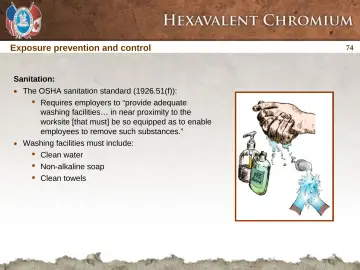 Slide 74: Exposure prevention and control