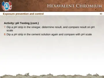 Slide 83: Exposure prevention and control