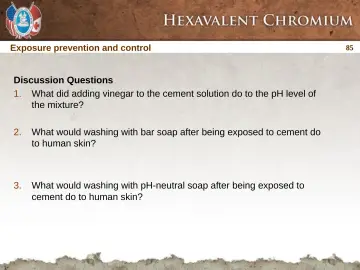 Slide 85: Exposure prevention and control