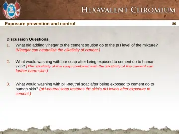 Slide 86: Exposure prevention and control