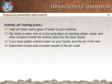 Slide 87: Exposure prevention and control
