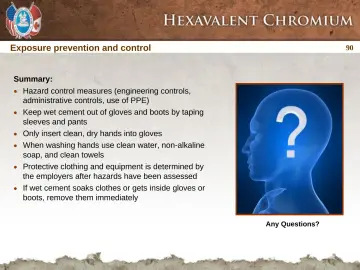 Slide 90: Exposure prevention and control