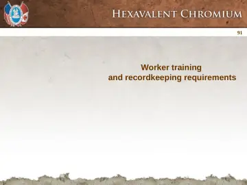 Slide 91: Worker training