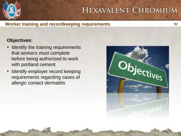 Slide 92: Worker training and recordkeeping requirements