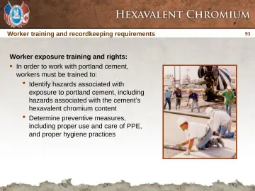 Slide 93: Worker training and recordkeeping requirements