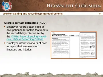 Slide 94: Worker training and recordkeeping requirements