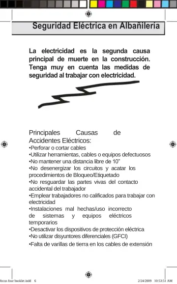 Page 6: Seguridad Eléctrica en Albañilería