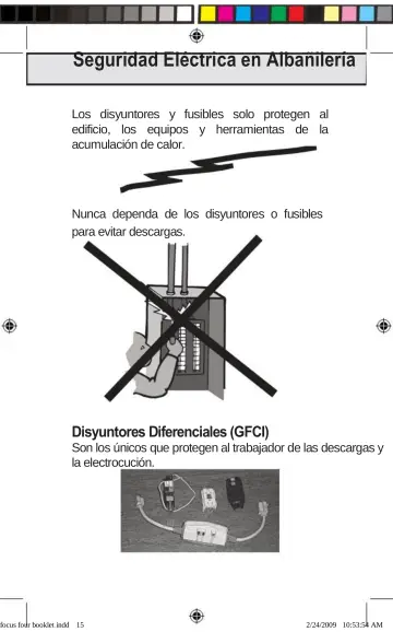 Page 15: Seguridad Eléctrica en Albañilería