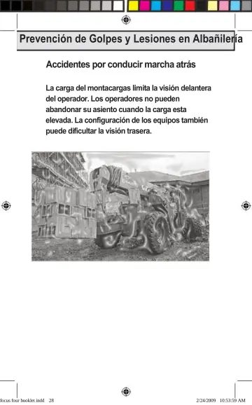 Page 28: Prevención de Golpes y Lesiones en Albañilería