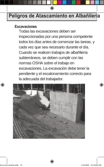 Page 35: Peligros de Atascamiento en Albañilería