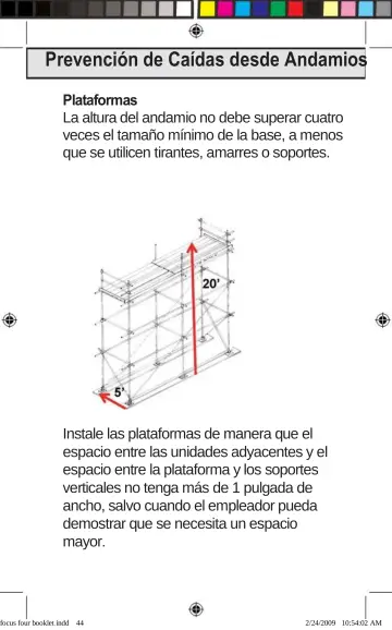 Page 44: Prevención de Caídas desde Andamios