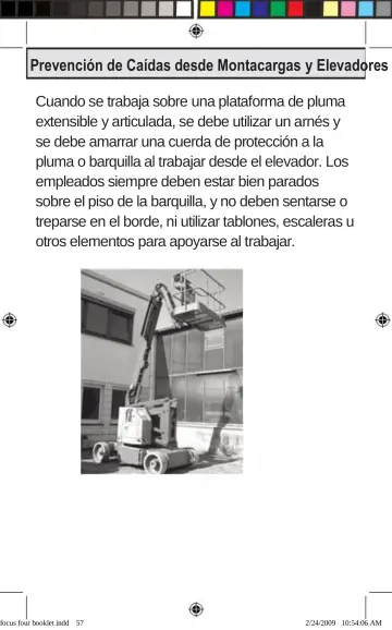 Page 57: Prevención de Caídas desde Montacargas y Elevadores