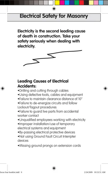 Page 6: Electrical Safety for Masonry