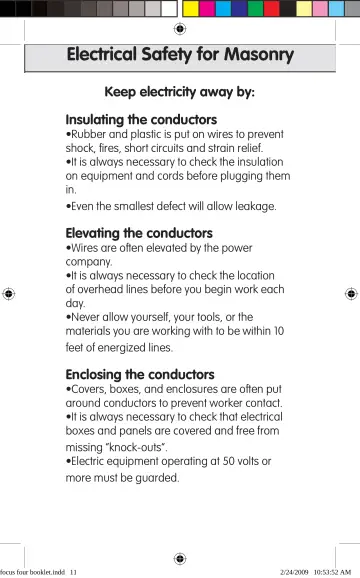 Page 11: Electrical Safety for Masonry
