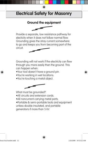 Page 12: Electrical Safety for Masonry