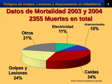 Slide 7: Datos de Mortalidad 2003 y 2004 2355 Muertes en total