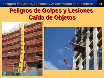 Slide 21: Peligros de Golpes y Lesiones