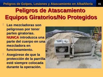 Slide 43: Peligros de Atascamiento
