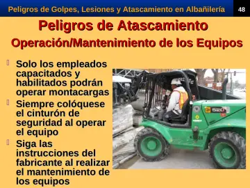 Slide 50: Peligros de Atascamiento