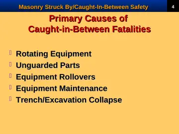 Slide 6: Primary Causes of Caught-in-Between Fatalities
