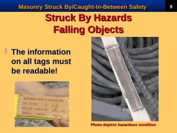 Slide 11: Struck By Hazards Falling Objects