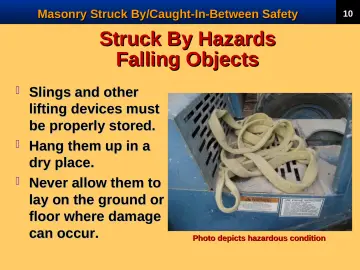 Slide 12: Struck By Hazards Falling Objects