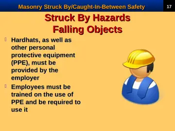 Slide 19: Struck By Hazards Falling Objects