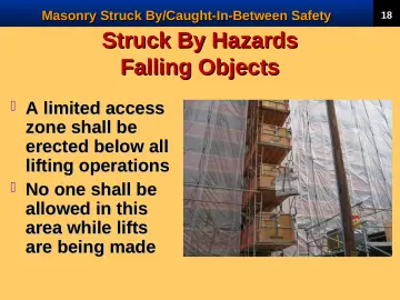 Slide 20: Struck By Hazards Falling Objects