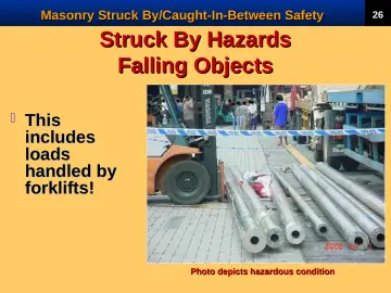 Slide 28: Struck By Hazards Falling Objects