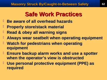 Slide 64: Safe Work Practices