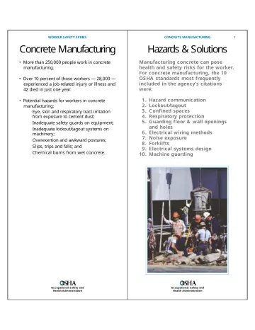 Page 2: Concrete Manufacturing Hazards & Solutions