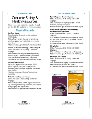Page 9: Concrete Safety & Health Resources