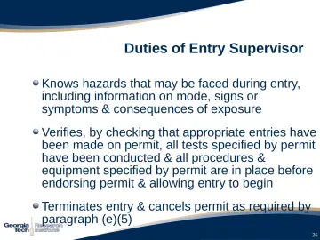 Slide 26: Duties of Entry Supervisor