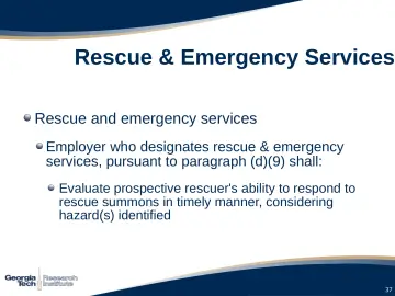 Slide 37: Rescue & Emergency Services