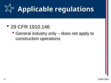 Slide 9: Applicable regulations