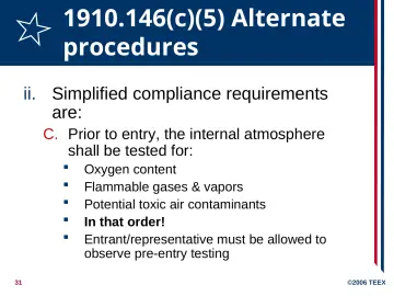 Slide 31: 1910.146(c)(5) Alternate procedures