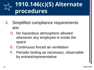 Slide 34: 1910.146(c)(5) Alternate procedures