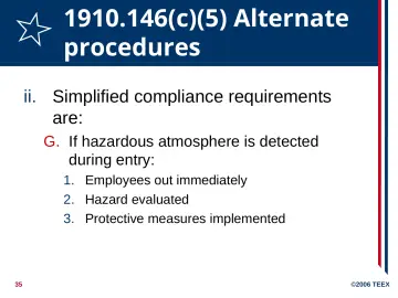 Slide 35: 1910.146(c)(5) Alternate procedures