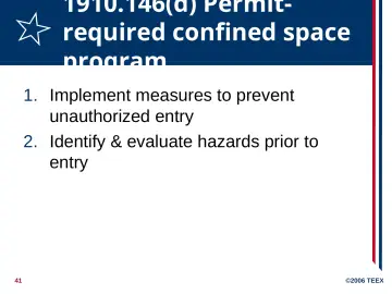 Slide 41: 1910.146(d) Permit-required confined space program