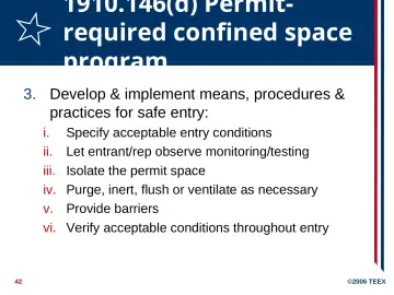 Slide 42: 1910.146(d) Permit-required confined space program