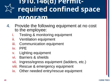 Slide 43: 1910.146(d) Permit-required confined space program