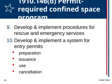 Slide 45: 1910.146(d) Permit-required confined space program