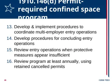 Slide 46: 1910.146(d) Permit-required confined space program